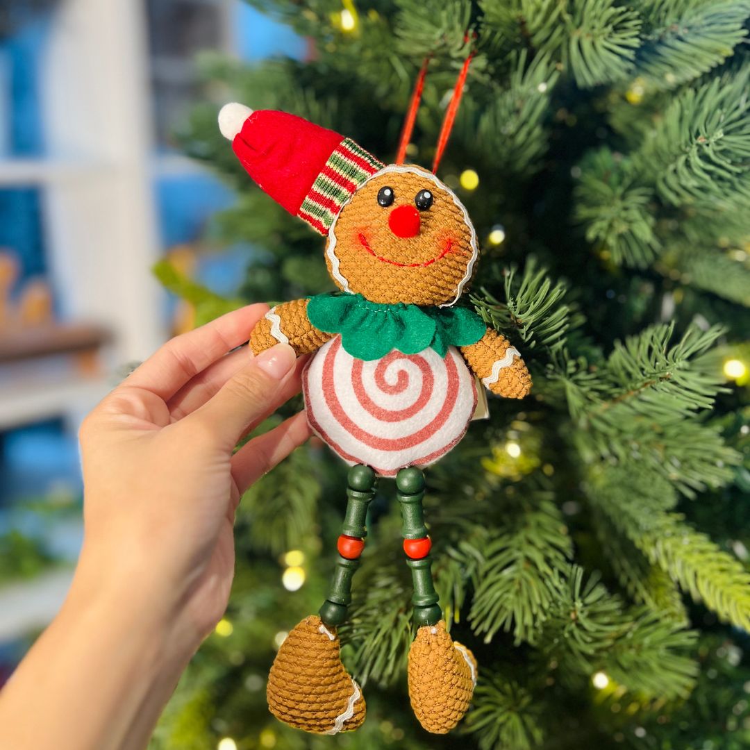 Boneco Natalino Gingerbread Menino Pendurar - 21cm