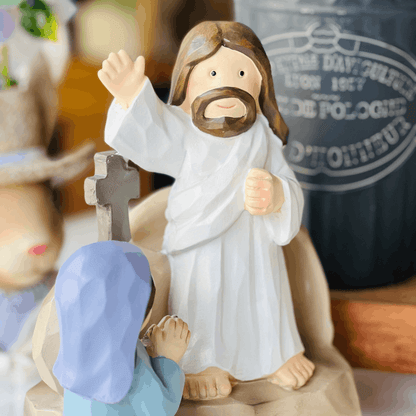 Cenário Decorativo Jesus de Resina 25x20,5cm