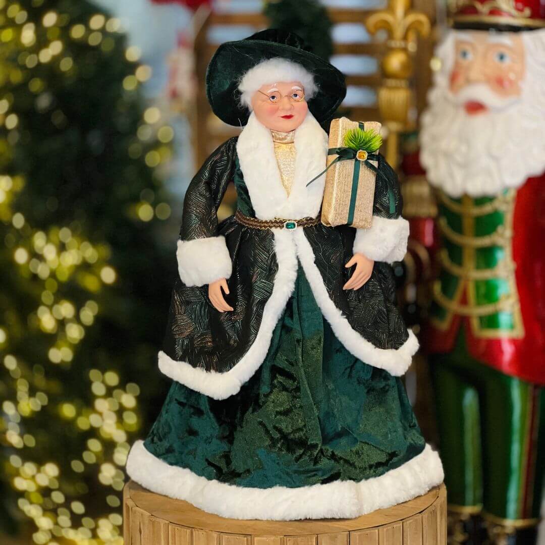 MAMÃE NOEL NATAL EM PÉ VERDE - 60CM