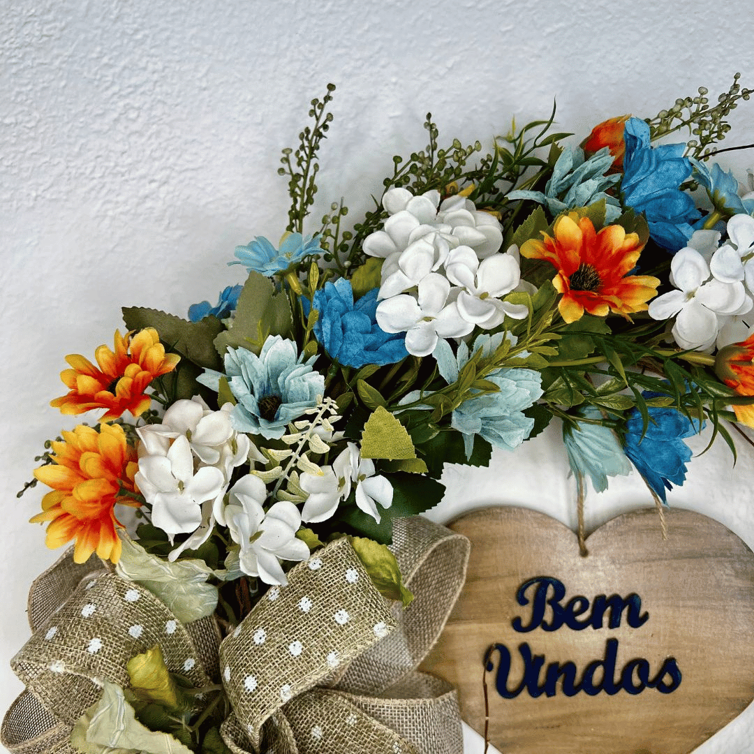 Guirlanda Floral Bem Vindos Valquiria 45cm
