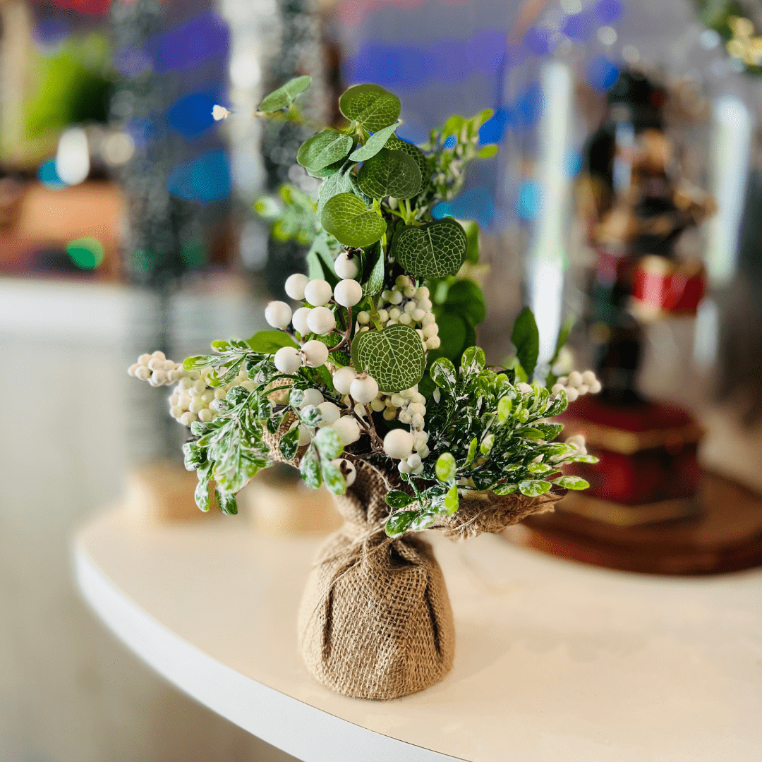 Mini Árvore Natalina Berries Brancas 40cm