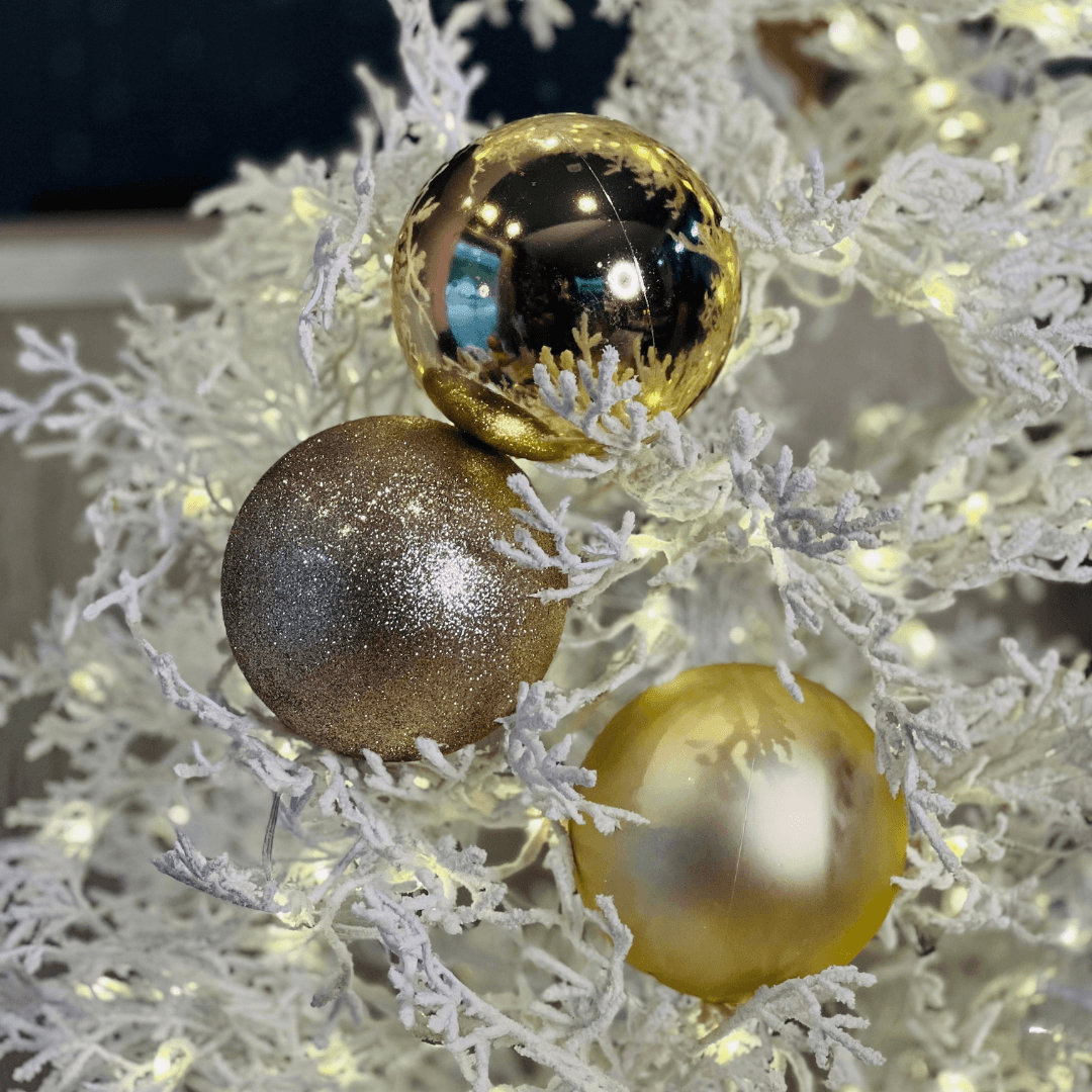 Bolas de Natal Champagne /Ouro – 15cm | 3 Peças