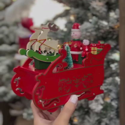 Trenó Papai Noel Com Música e Movimento - 18cm