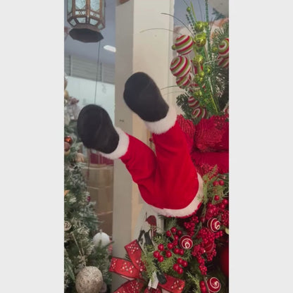 Pernas do Papai Noel para Árvore Com Movimento 17x13x35cm