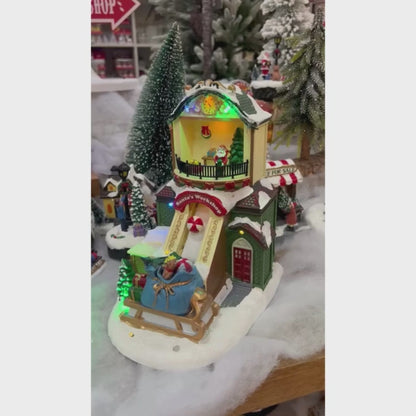 Cenário Natalino Fabrica de Brinquedos Com Led, Som e Movimento 22x14cm - Pilha