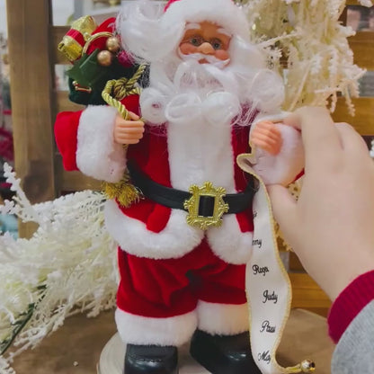 Papai Noel com Saco de Presentes Dançante Musical | 30cm