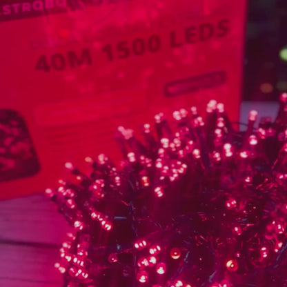 Pisca Estrobo - 40m - 1500 Leds - Vermelho - Bivolt