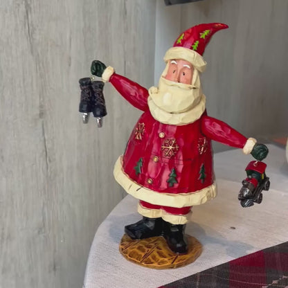 Papai Noel Vintage com Música e Movimento – 23cm