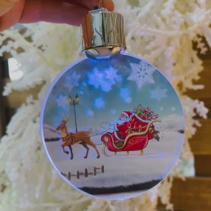 Enfeite Pendente Bola de Natal com LED Colorido