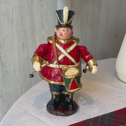 Baterista Natal Vintage com Música e Movimento – 23cm