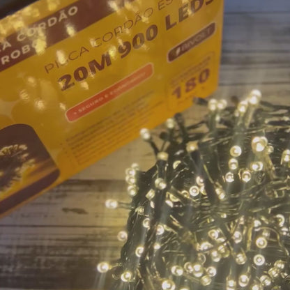 Pisca Led - Fio Verde - 20m - 900 Leds - Bivolt