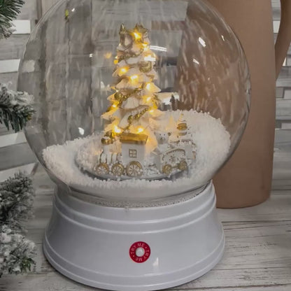 Globo Decorativo de Natal Animado com Som e Neve – 29cm