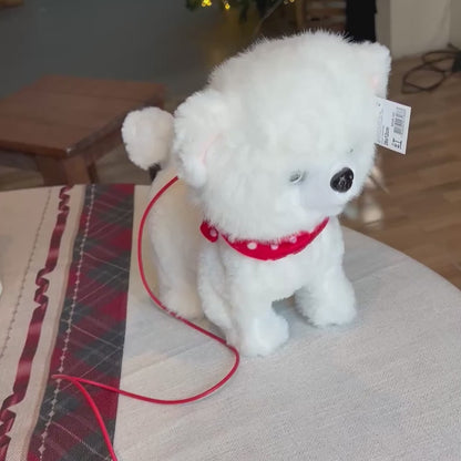 Boneco Cachorro Natalino com Movimento e Som – 26cm
